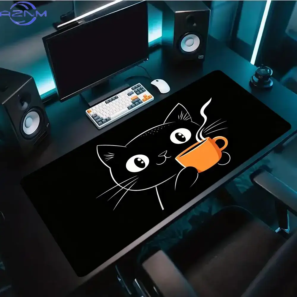 Desk Setup Pc And Laptop - Alfombrilla de ratón grande con diseño