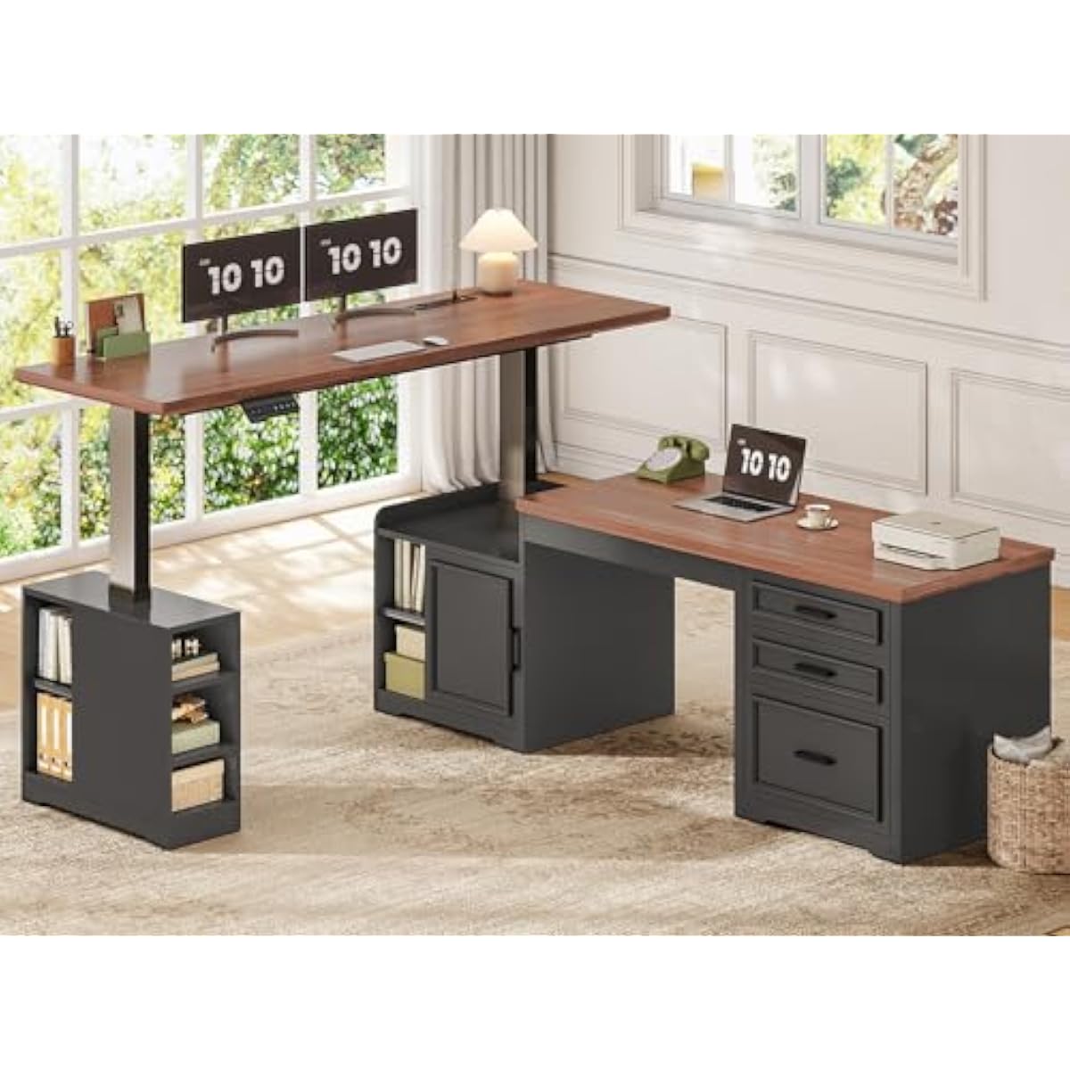 Desk Setup L Shaped - Escritorio eléctrico ajustable en forma de