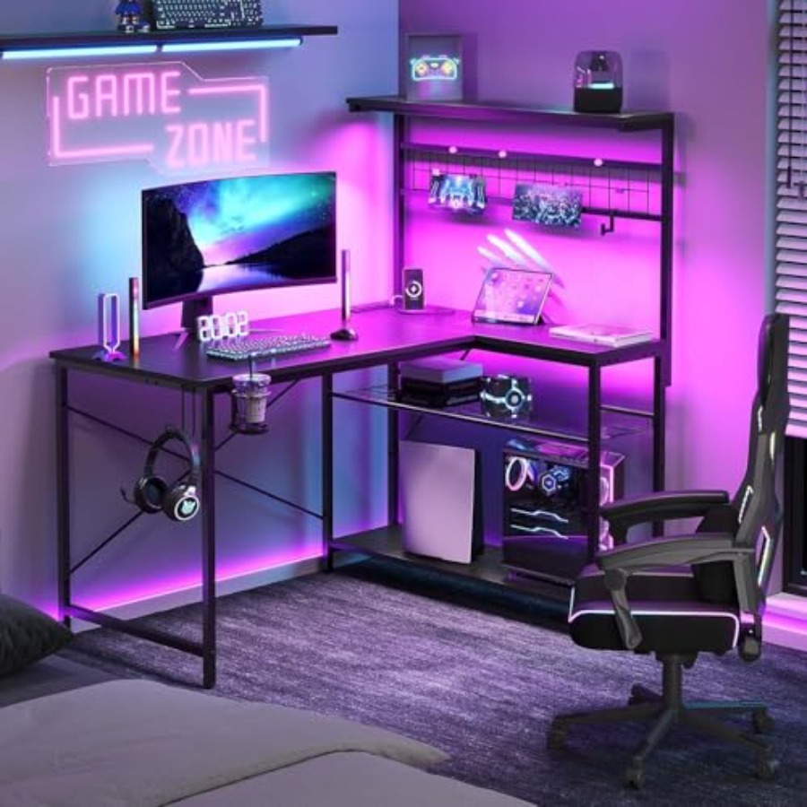 Escritorio para juegos de 42 p - Desk Setup L Shaped reseña y precio